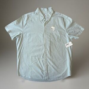 NWT Sonoma Men's XXL Short Sleeve Button Down Perfect Length Shirt Standard‎ Fit